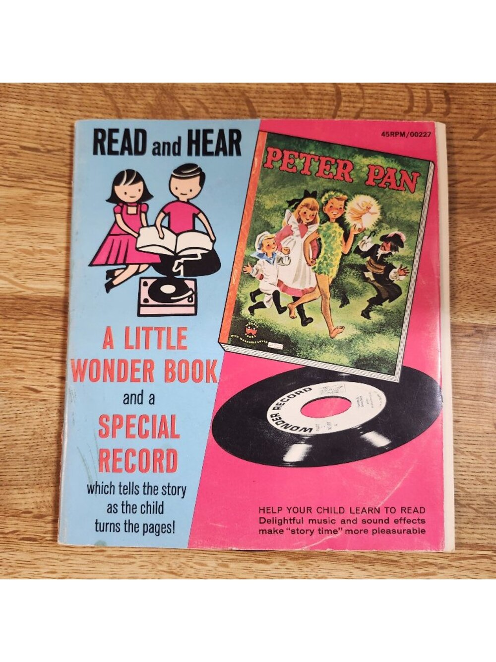 Peter Pan Read and Hear Book & Record Little Golden Books 45 rpm Vintage